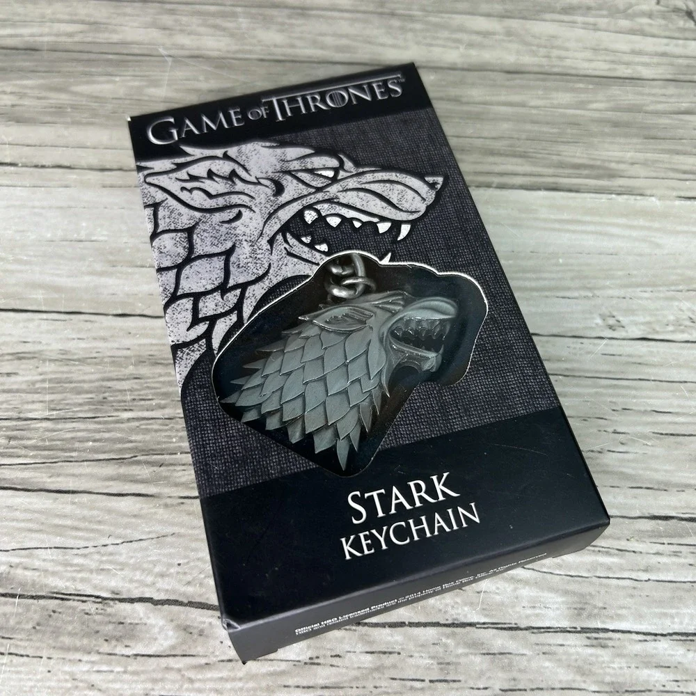 Game of Thrones Stark Direwolf Keychain Noble Collection Metal Keyring New